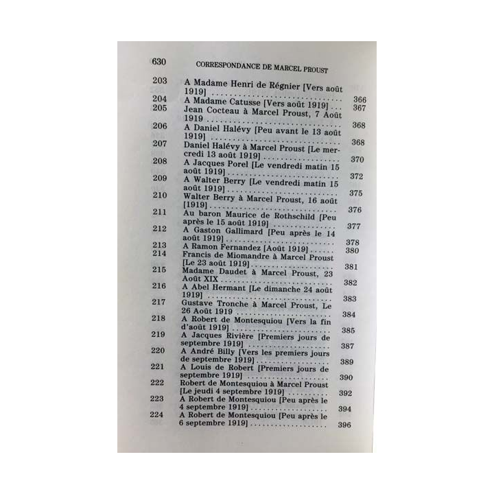 1. Correspondance de Marcel Proust 1919 Tome XVIII texte établi, présenté et annoté par Philip Kolb aux éditions Plon