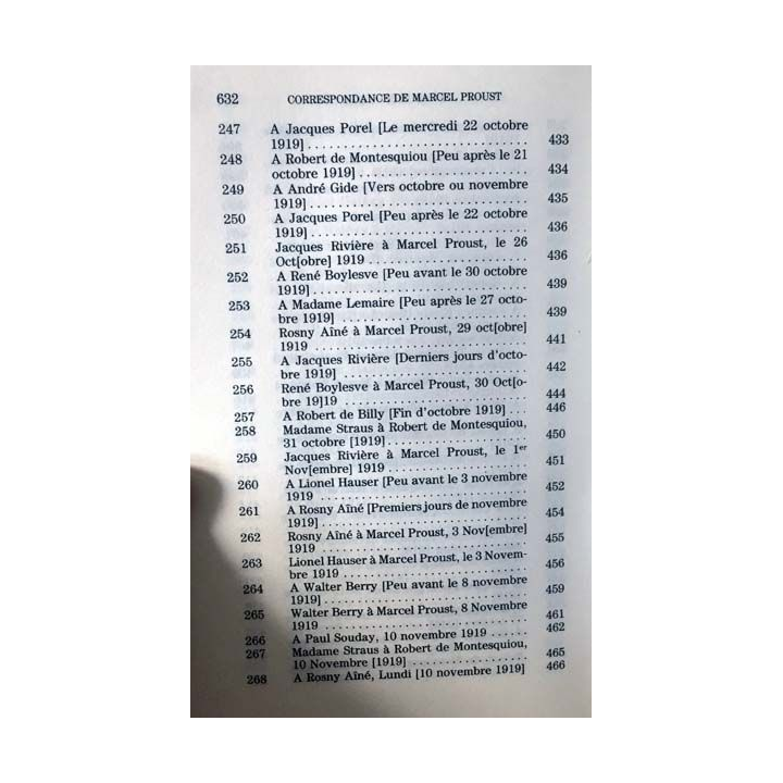1. Correspondance de Marcel Proust 1919 Tome XVIII texte établi, présenté et annoté par Philip Kolb aux éditions Plon