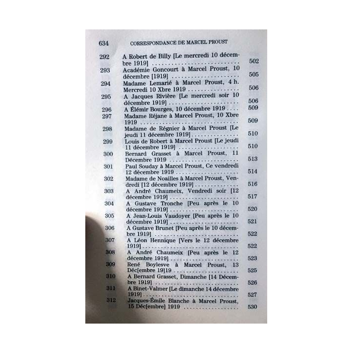 1. Correspondance de Marcel Proust 1919 Tome XVIII texte établi, présenté et annoté par Philip Kolb aux éditions Plon