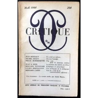 1. Critique n°204 Revue générale des publications françaises et étrangères Mai 1964 aux éditions de Minuit