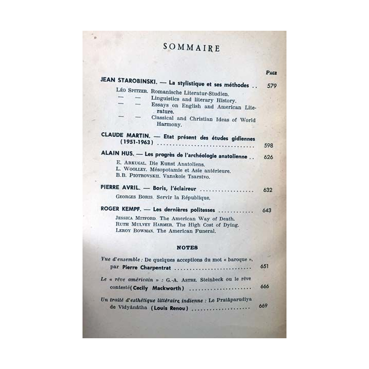 1. Critique n°206 Revue générale des publications françaises et étrangères Juillet 1964 aux éditions de Minuit