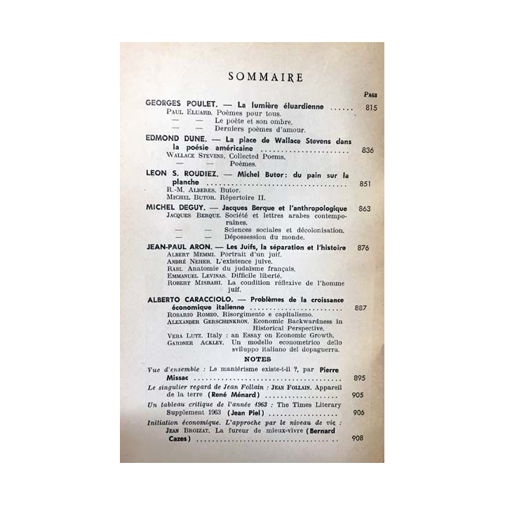1. Critique n°209 Revue générale des publications françaises et étrangères Octobre 1964 aux éditions de Minuit