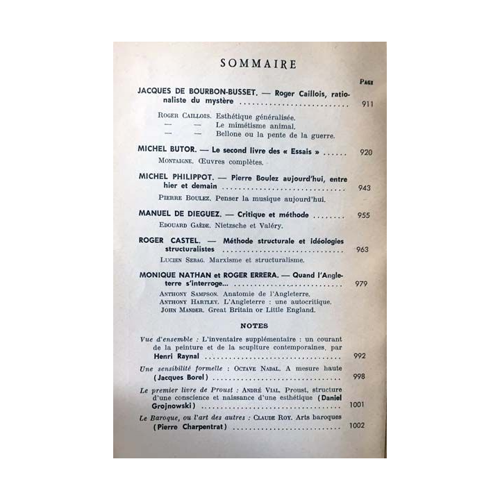 1. Critique n°210 Revue générale des publications françaises et étrangères Novembre 1964 aux éditions de Minuit