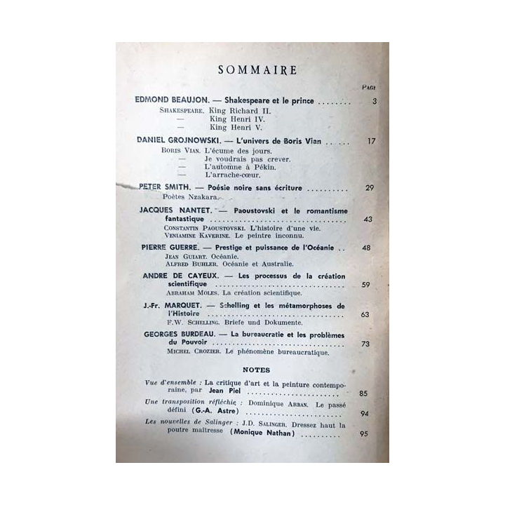 1. Critique n°212 Revue générale des publications françaises et étrangères Janvier 1965 aux éditions de Minuit