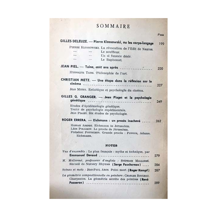 1. Critique n°214 Revue générale des publications françaises et étrangères Mars 1965 aux éditions de Minuit
