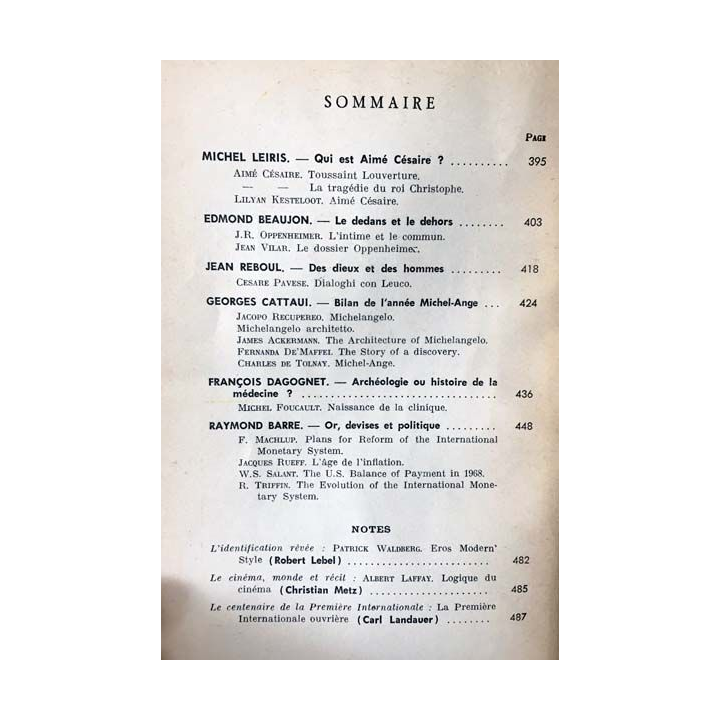 1. Critique n°216 Revue générale des publications françaises et étrangères Mai 1965 aux éditions de Minuit