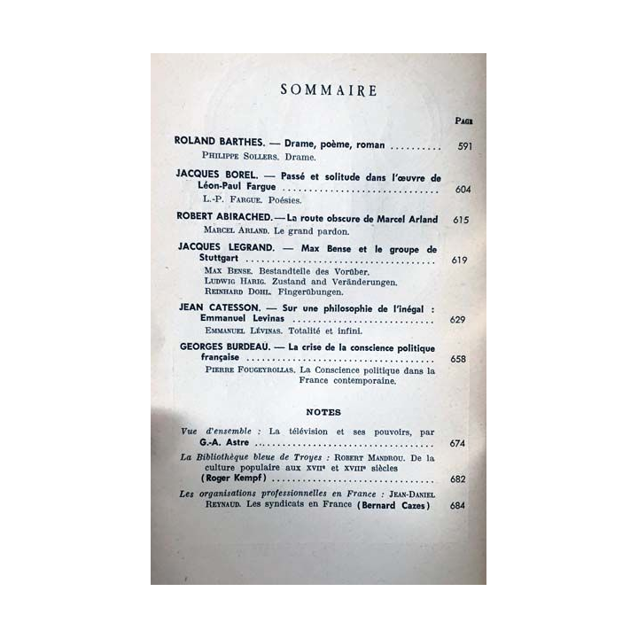 1. Critique n°218 Revue générale des publications françaises et étrangères Juillet 1965 aux éditions de Minuit