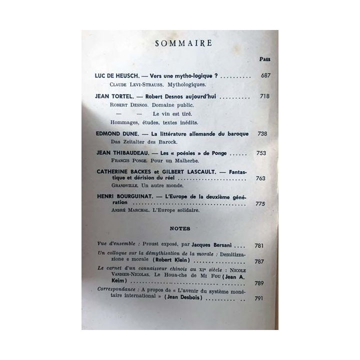 1. Critique n°219-220 Revue générale des publications françaises et étrangères Aout-Septembre 1965