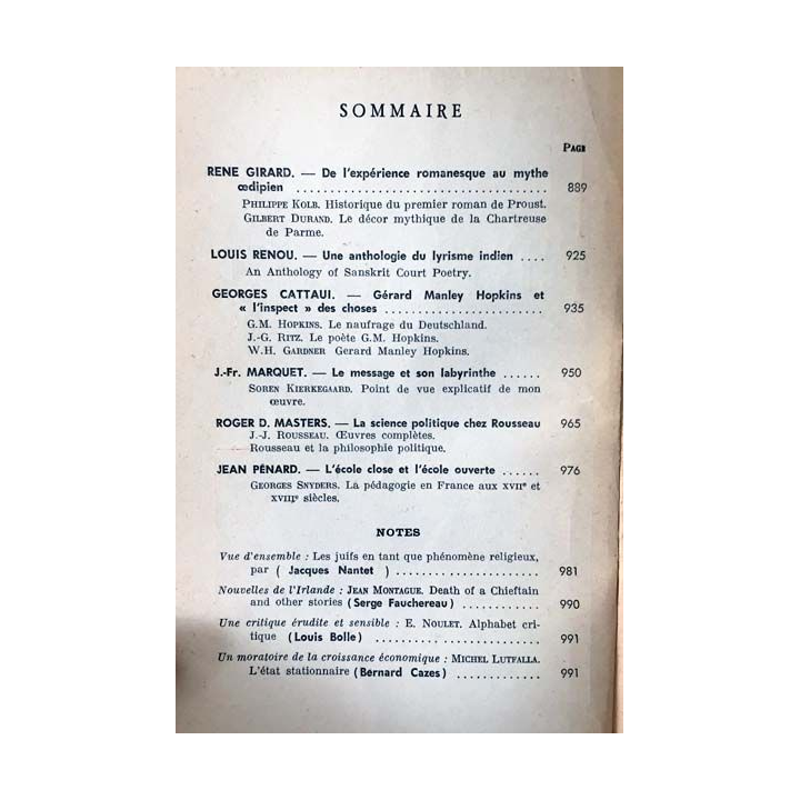 1. Critique n°222 Revue générale des publications françaises et étrangères Novembre 1965 aux éditions de Minuit