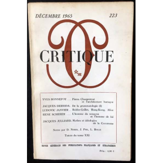 1. Critique n°223 Revue générale des publications françaises et étrangères Décembre 1965 aux éditions de Minuit