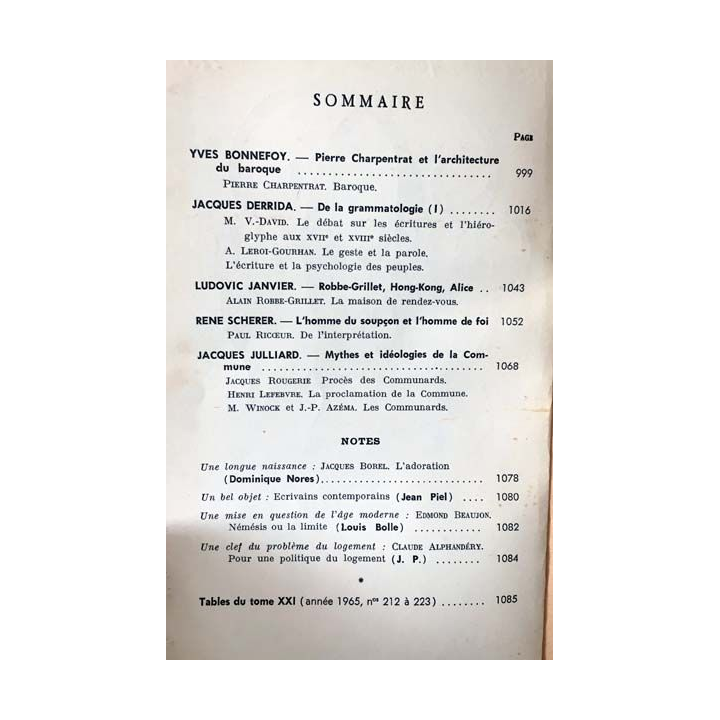 1. Critique n°223 Revue générale des publications françaises et étrangères Décembre 1965 aux éditions de Minuit