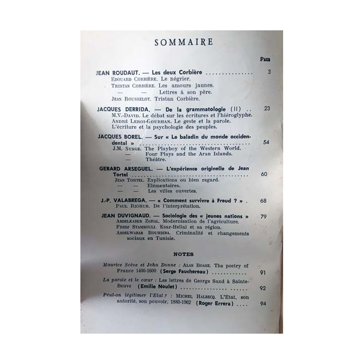 1. Critique n°224 Revue générale des publications françaises et étrangères Janvier 1966 aux éditions de Minuit