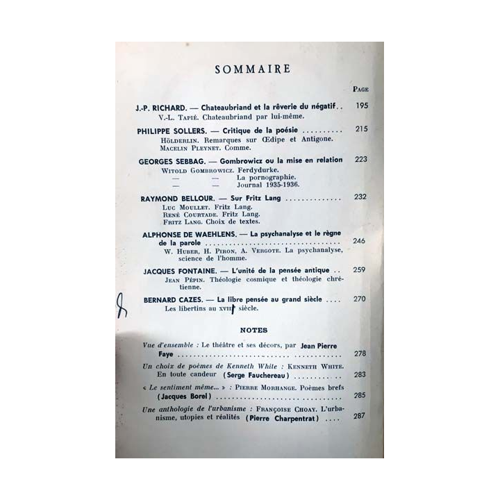 1. Critique n°226 Revue générale des publications françaises et étrangères Mars 1966 aux éditions de Minuit