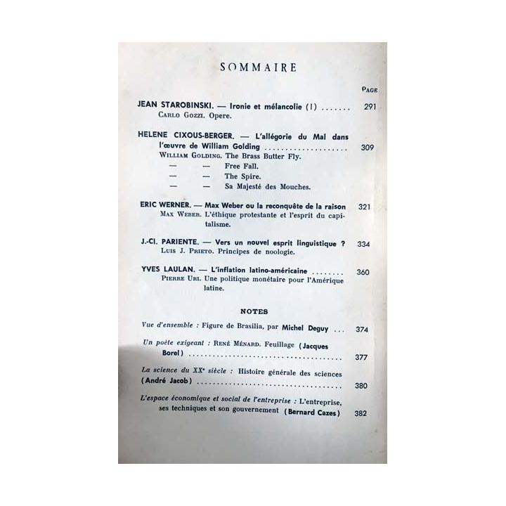 1. Critique n°227 Revue générale des publications françaises et étrangères Avril 1966 aux éditions de Minuit