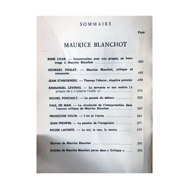 1. Critique n°229 Revue générale des publications françaises et étrangères Juin 1966 aux éditions de Minuit