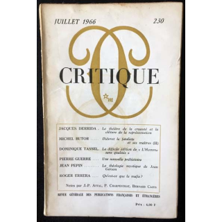 1. Critique n°230 Revue générale des publications françaises et étrangères Juillet 1966 aux éditions de Minuit