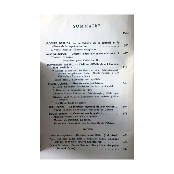 1. Critique n°230 Revue générale des publications françaises et étrangères Juillet 1966 aux éditions de Minuit