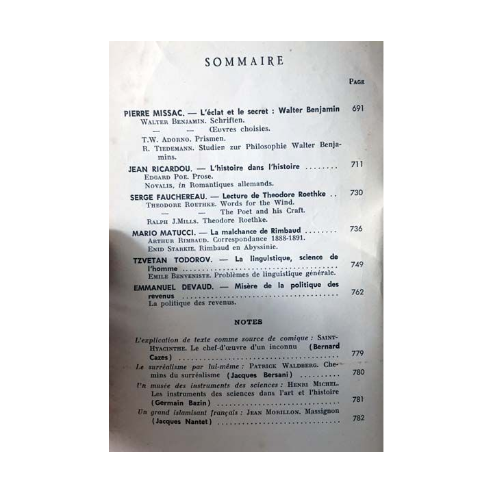 1. Critique n°231-232 Revue générale des publications françaises et étrangères Aout-Septembre 1966