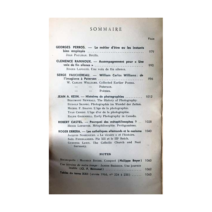 1. Critique n°235 Revue générale des publications françaises et étrangères Décembe 1966 aux éditions de Minuit
