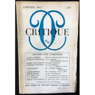 1. Critique n°236 Revue générale des publications françaises et étrangères Janvier 1967 aux éditions de Minuit