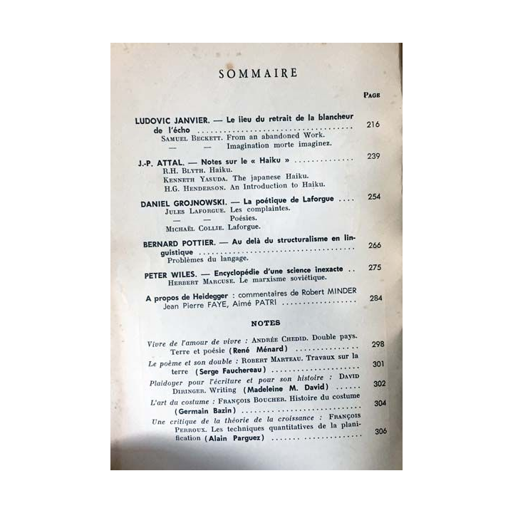 1. Critique n°237 Revue générale des publications françaises et étrangères Février 1967 aux éditions de Minuit