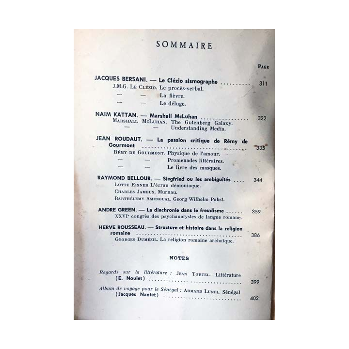 1. Critique n°238 Revue générale des publications françaises et étrangères Mars 1967 aux éditions de Minuit