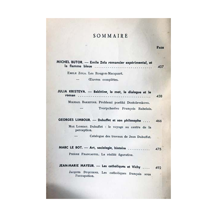 1. Critique n°239 Revue générale des publications françaises et étrangères Avril 1967 aux éditions de Minuit