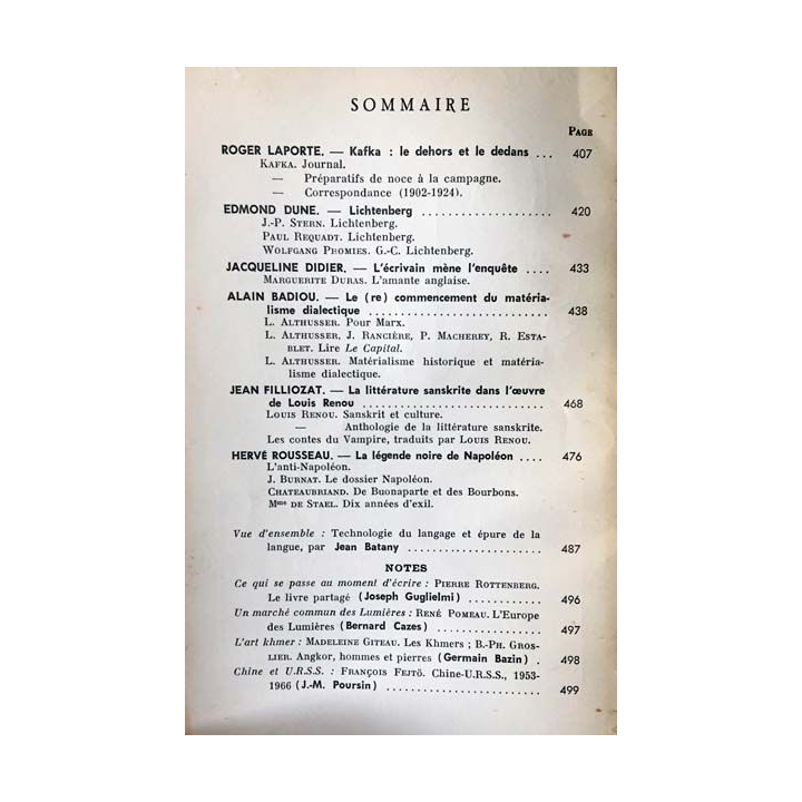 1. Critique n°240 Revue générale des publications françaises et étrangères Mai 1967 aux éditions de Minuit
