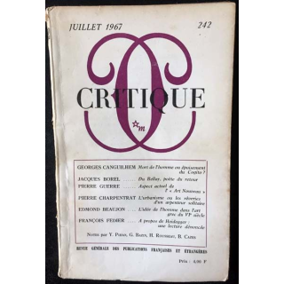 1. Critique n°242 Revue générale des publications françaises et étrangères Juillet 1967 aux éditions de Minuit