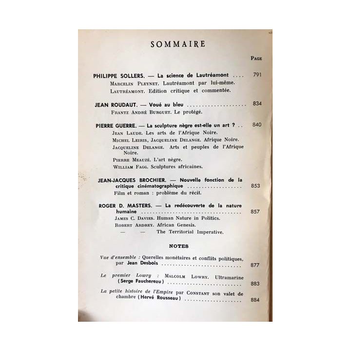 1. Critique n°245 Revue générale des publications françaises et étrangères Octobre 1967 aux éditions de Minuit