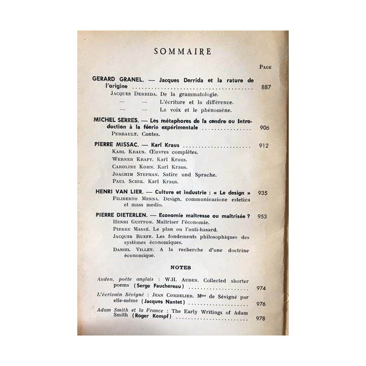 1. Critique n°246 Revue générale des publications françaises et étrangères Novembre 1967 aux éditions de Minuit