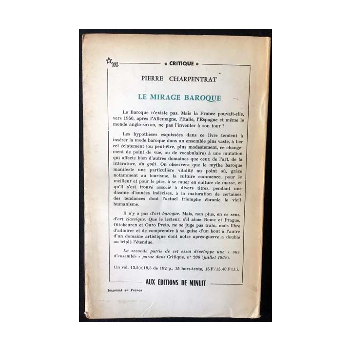 1. Critique n°247 Revue générale des publications françaises et étrangères Décembre 1967 aux éditions de Minuit