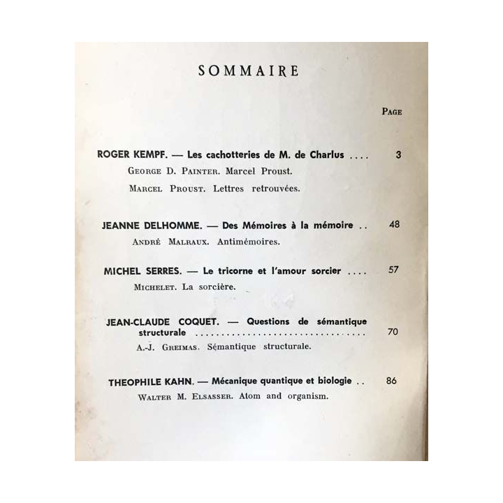 1. Critique n°248 Revue générale des publications françaises et étrangères Janvier 1968 aux éditions de Minuit