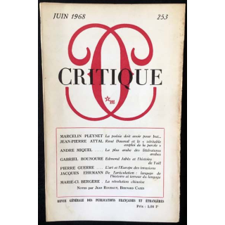 1. Critique n°253 Revue générale des publications françaises et étrangères Juin 1968 aux éditions de Minuit