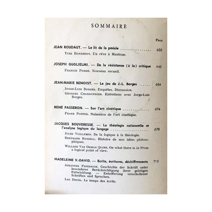 1. Critique n°254 Revue générale des publications françaises et étrangères Juillet 1968 aux éditions de Minuit