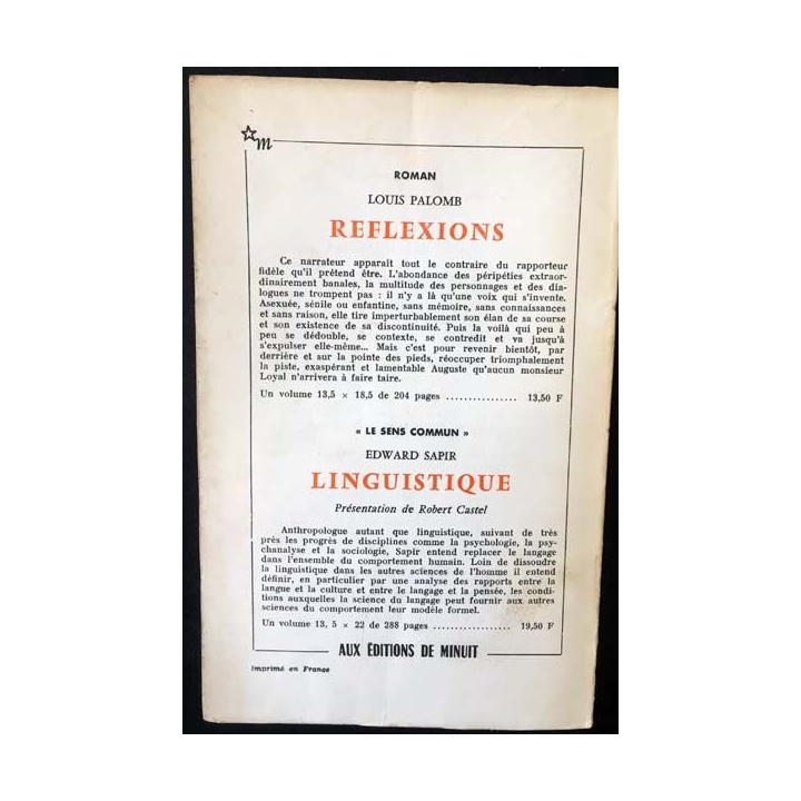 1. Critique n°258 Revue générale des publications françaises et étrangères Novembre 1968 aux éditions de Minuit