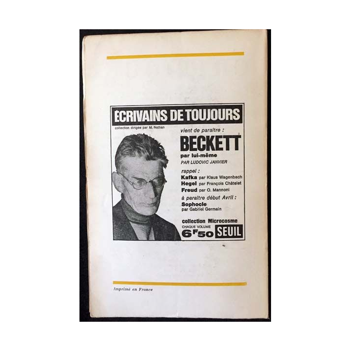 1. Critique n°263 Revue générale des publications françaises et étrangères Avril 1969 aux éditions de Minuit