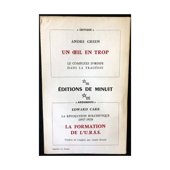1. Critique n°265 Revue générale des publications françaises et étrangères Avril 1969 aux éditions de Minuit