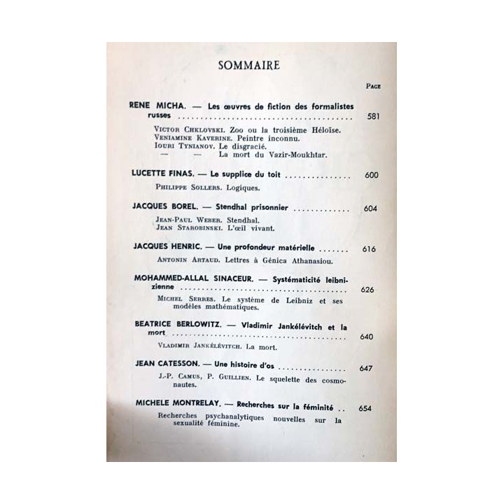 1. Critique n°278 Revue générale des publications françaises et étrangères Juillet 1970 aux éditions de Minuit
