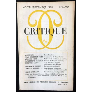 1. Critique n°279-280 Revue générale des publications françaises et étrangères Aout-Septembre 1970