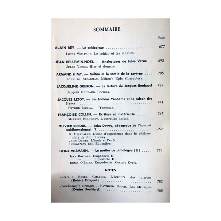1. Critique n°279-280 Revue générale des publications françaises et étrangères Aout-Septembre 1970