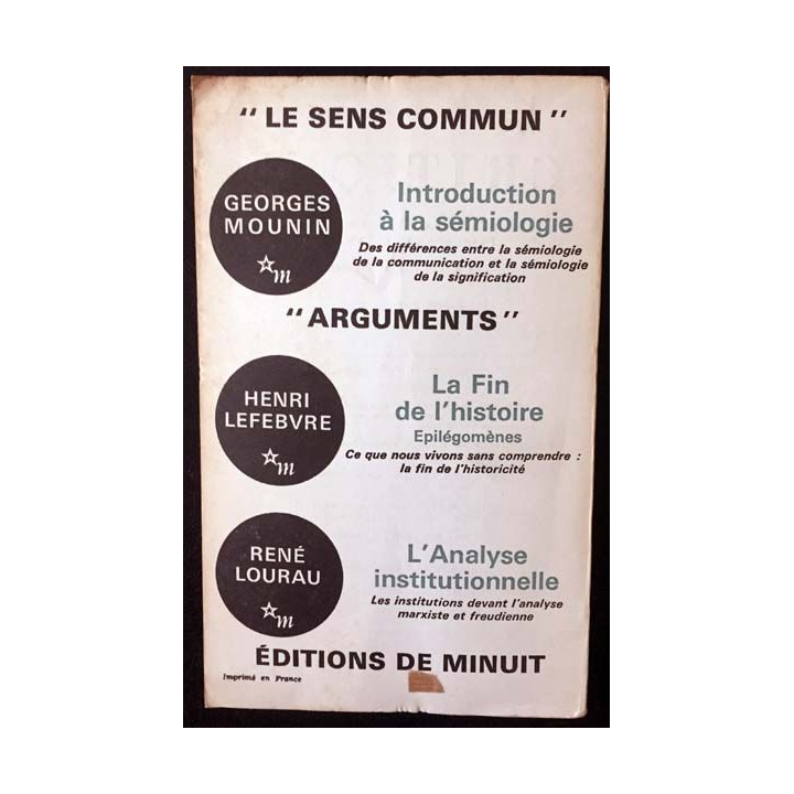 1. Critique n°284 Revue générale des publications françaises et étrangères Janvier 1971 aux éditions de Minuit