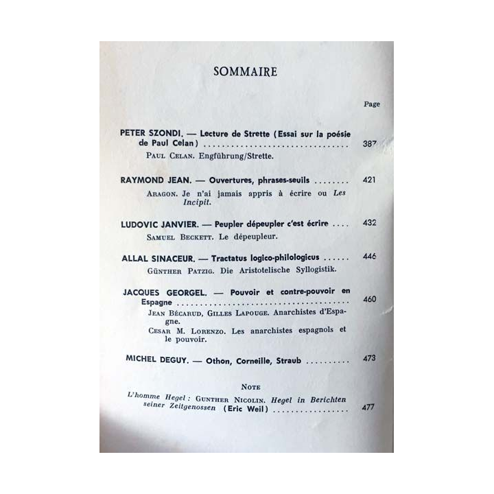 1. Critique n°288 Revue générale des publications françaises et étrangères Mai 1971 aux éditions de Minuit