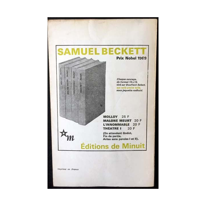 1. Critique n°295 Revue générale des publications françaises et étrangères Décembre 1971 aux éditions de Minuit