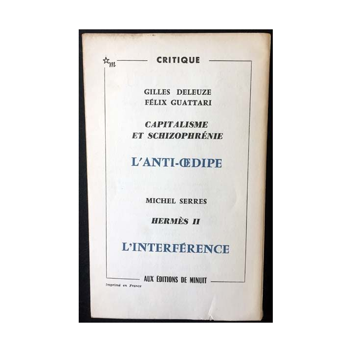 1. Critique n°298 Revue générale des publications françaises et étrangères Mars 1972 aux éditions de Minuit