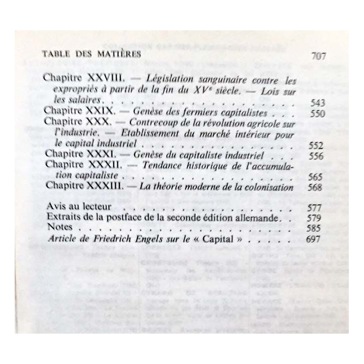 1. Le capital de Karl Marx Livre I aux éditions Garnier-Flammarion (C46)