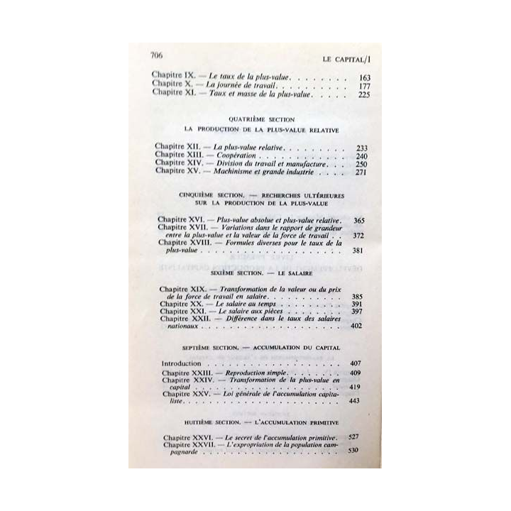 1. Le capital de Karl Marx Livre I aux éditions Garnier-Flammarion (C46)