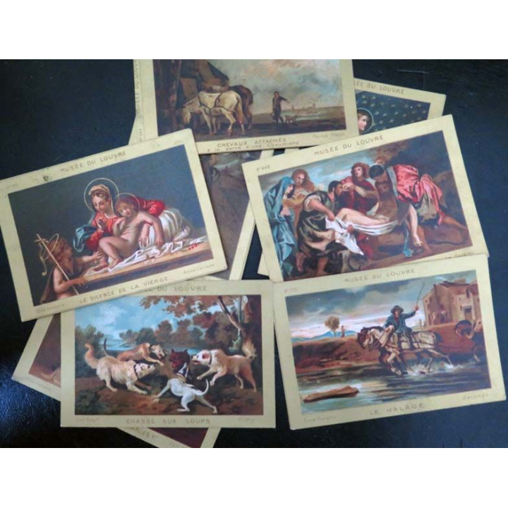 43 Cartes Les musés en minature du Musée du louvre dans sa boite boite du début du 20° siècle