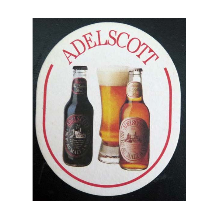 DESSOUS DE VERRE A BIÈRE : Dessous de verre à bière Adelscott de dimansion 11,2 x 9,3 cm