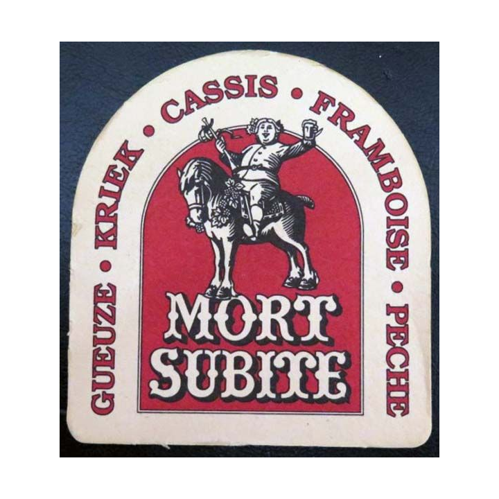 DESSOUS DE VERRE A BIÈRE : Dessous de verre à bière Mort Subite de dimension 8,5 x 9,3 cm